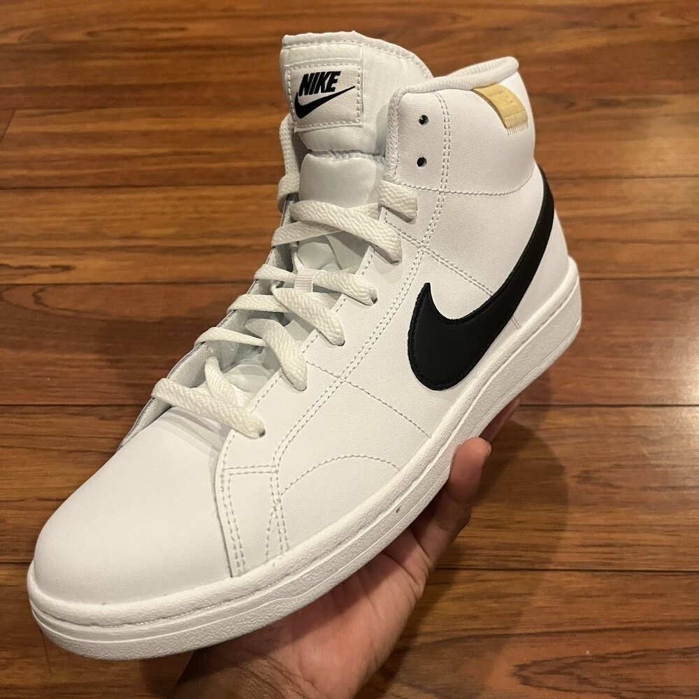 Men's Size 9 Nike Court Royale 2 Mid White Black Brand NEW Shoes CQ9179-100